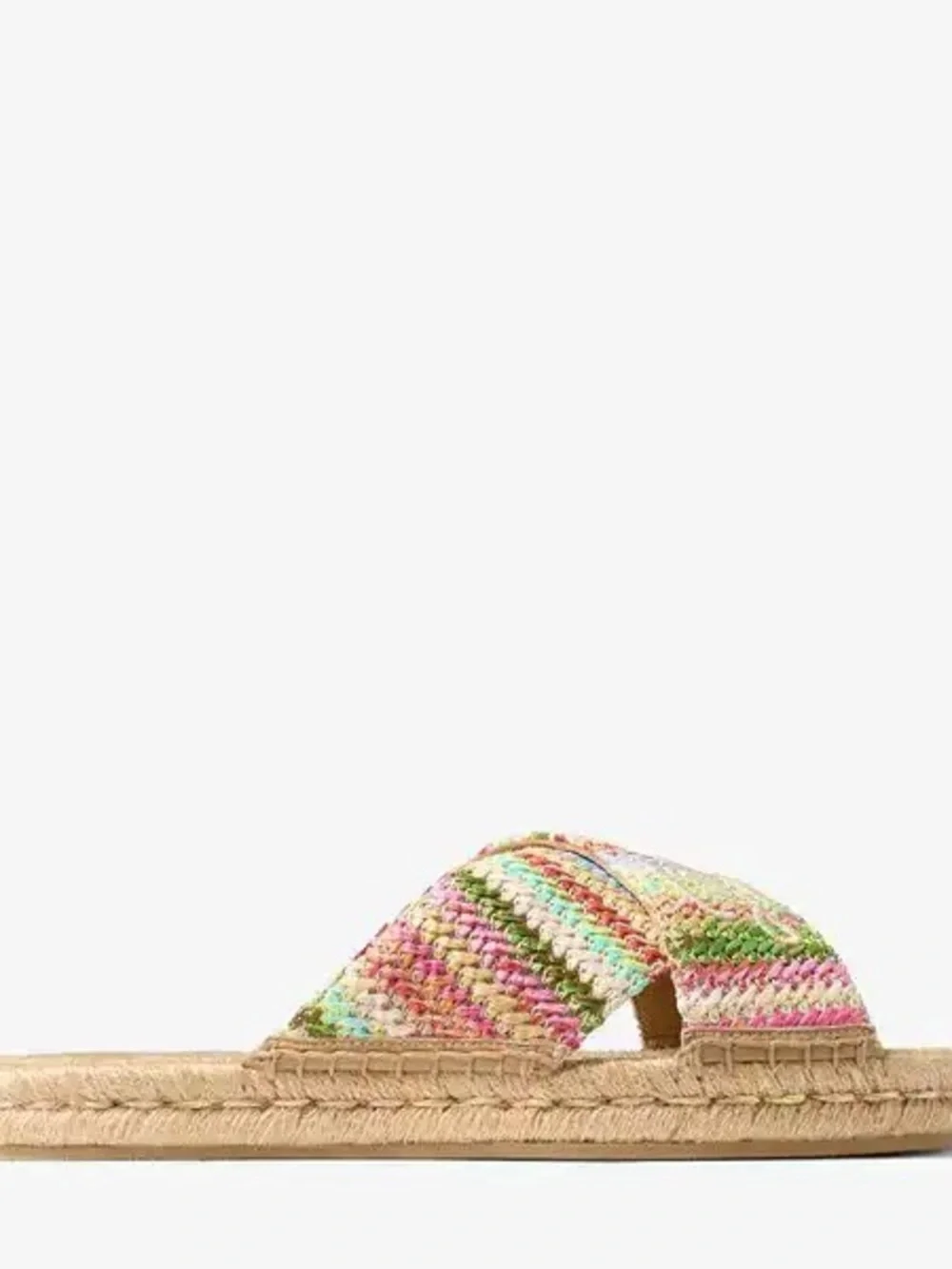 Jimmy Choo Aciel Sandal Pastel Raffia Crossover Mule Size 40.5